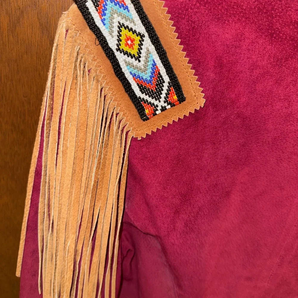 Women's Red Frontier Collection Leather Jacket - Picture 4 of 8